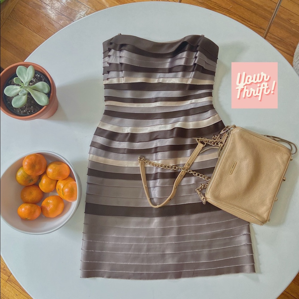 BCBGMaxArzia Brown Strapless Dress